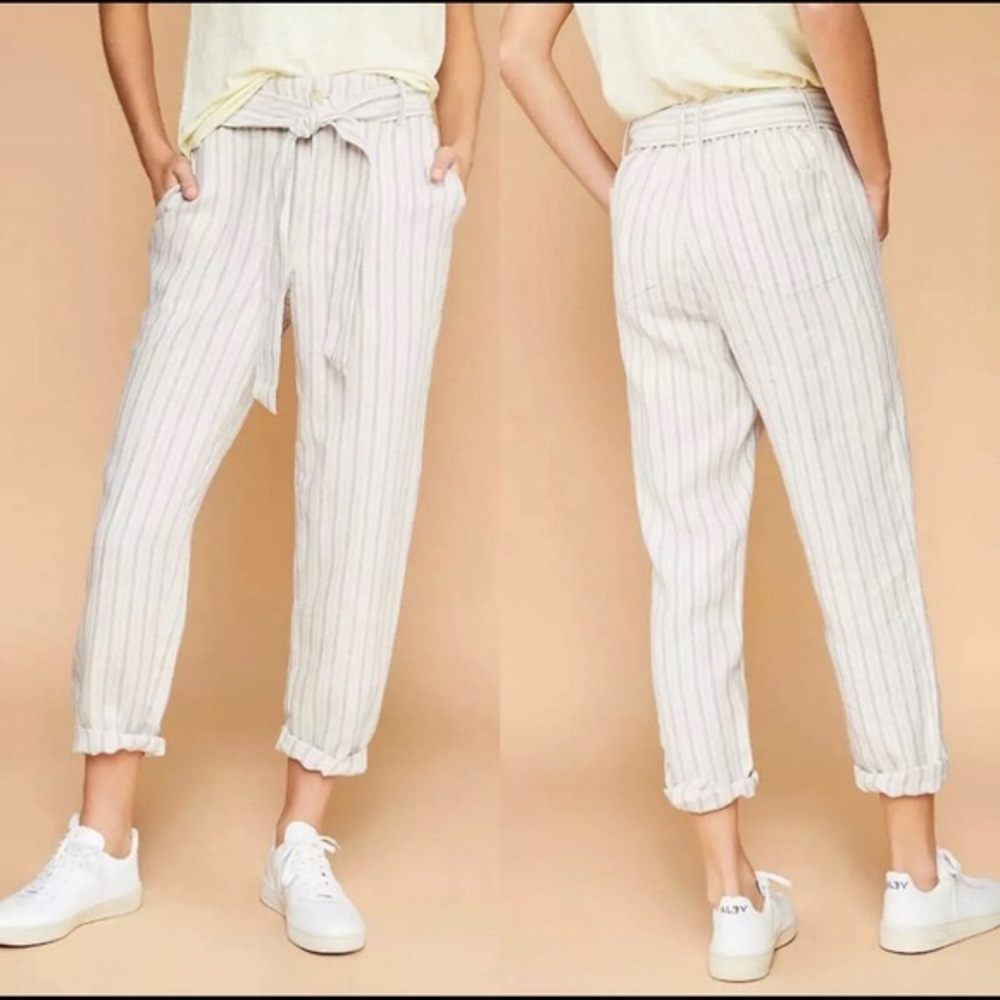 Lou and Grey stripe paper bag pant